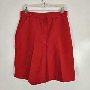 Vintage Quantum Sportswear Women's 12 Shorts Cotton Golf Resortwear Wide leg Red